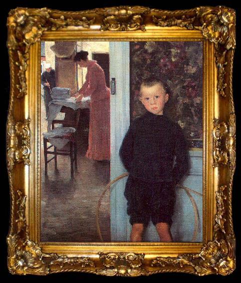 framed  Mathey, Paul Woman Child in an Interior, ta009-2